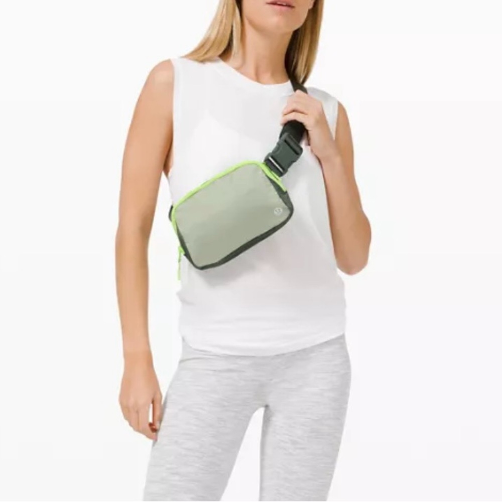 lululemon athletica Crossbody Bag in Gray and Neon Green